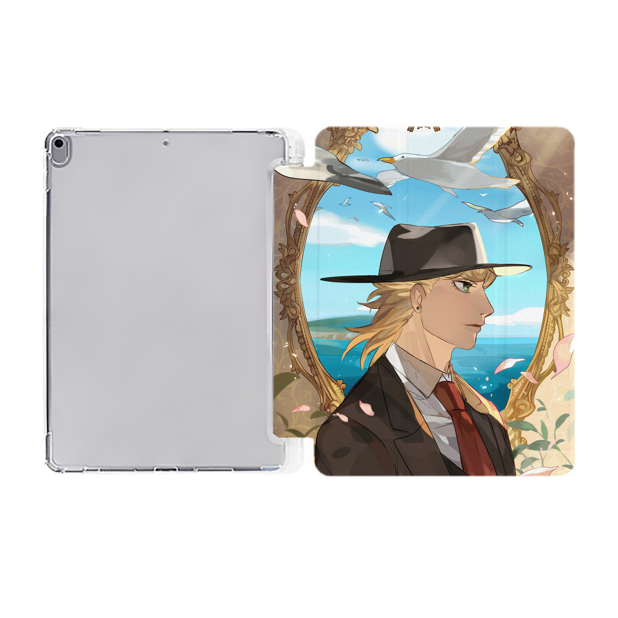 （画像用） ジョジョの奇妙な冒険 JoJo's Bizarre Adventure IPad ケース ペン収納付き 三つ折りスタンド PUレザー×シリコン 対応機種9.5/10.5/10.9インチ